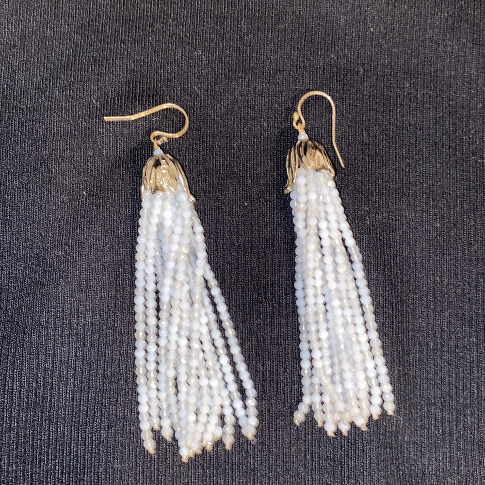 Custom made beaded hanging earrings